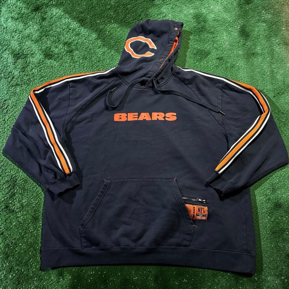 VF Imagewear NFL Chicago Bears Pullover Hoodie Navy Orange Men's XL Team Apparel